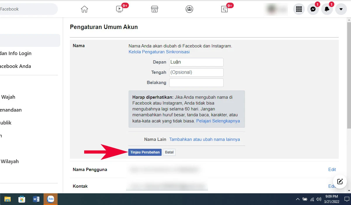 Hướng dẫn cách đổi tên Facebook 1 chữ trên điện thoại, máy tính