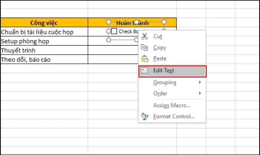 Cách đánh dấu tích trong Excel cực kỳ đơn giản, nhanh chóng
