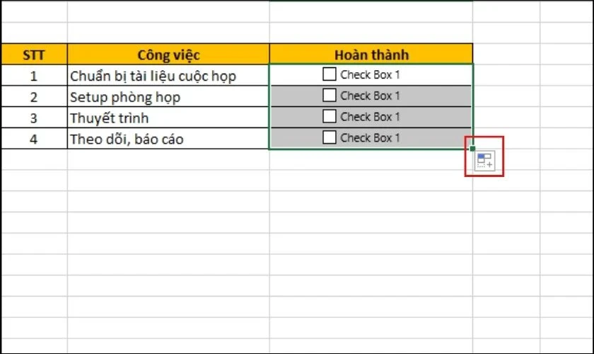 Cách đánh dấu tích trong Excel cực kỳ đơn giản, nhanh chóng