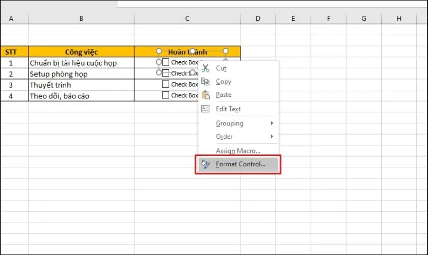 Cách đánh dấu tích trong Excel cực kỳ đơn giản, nhanh chóng