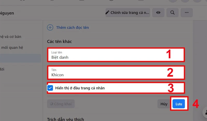 Cách đặt, đổi, xóa biệt hiệu Facebook trên máy tính, điện thoại