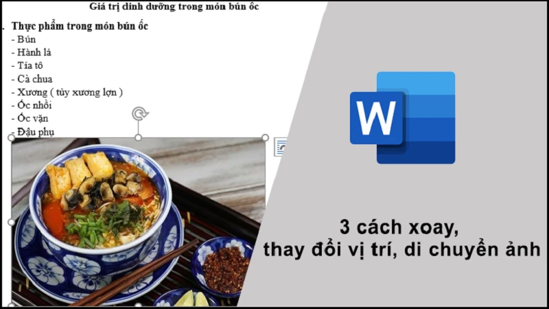 3 cách xoay, thay đổi vị trí, di chuyển ảnh trong Word nhanh nhất