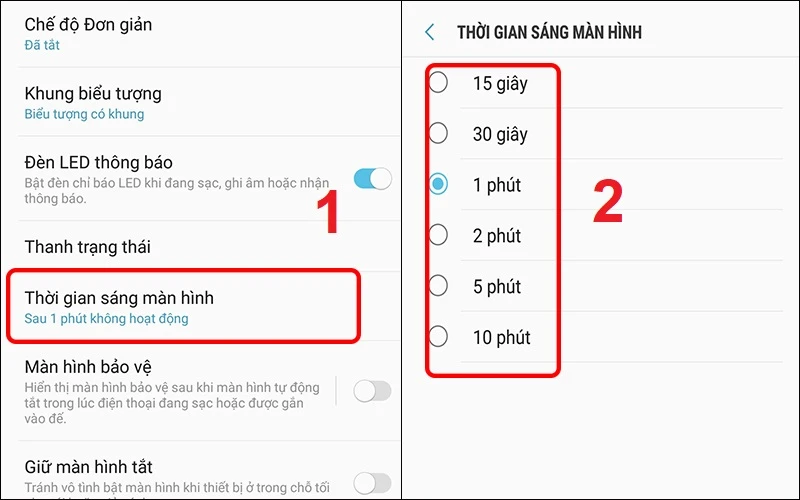 Cách cài đặt thời gian tắt màn hình điện thoại Android đầy đủ nhất - Thegioididong.com