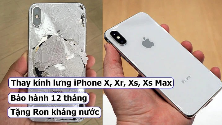 Bảng giá thay kính lưng sau iPhone X, Xr, Xs Max 12/2024