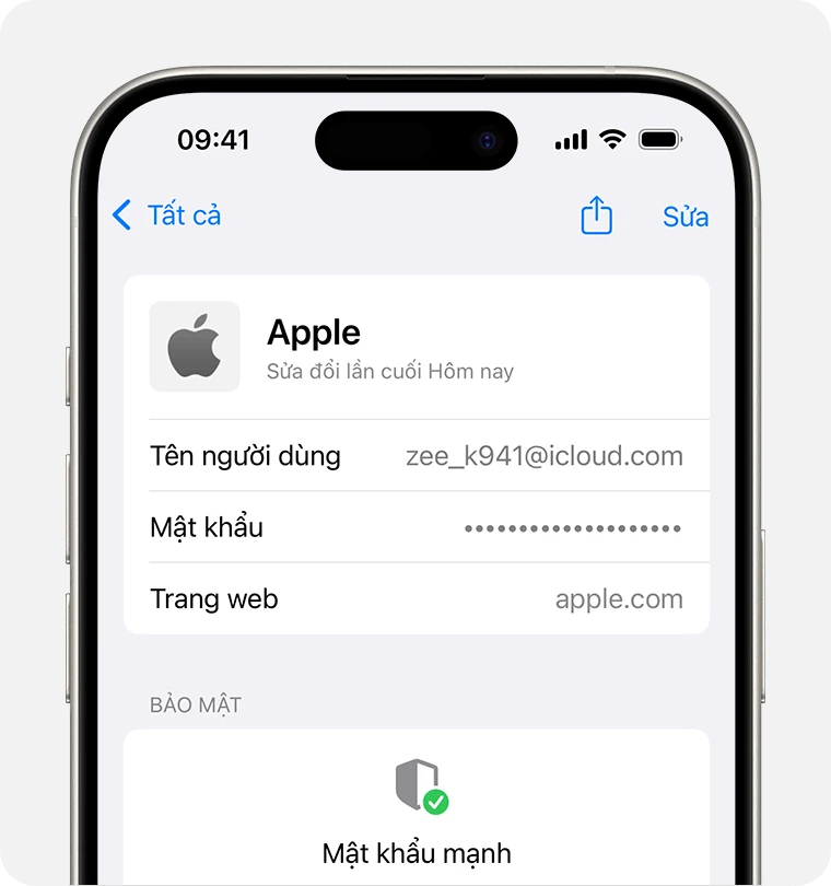 Tìm mật khẩu và mã khóa đã lưu trên iPhone