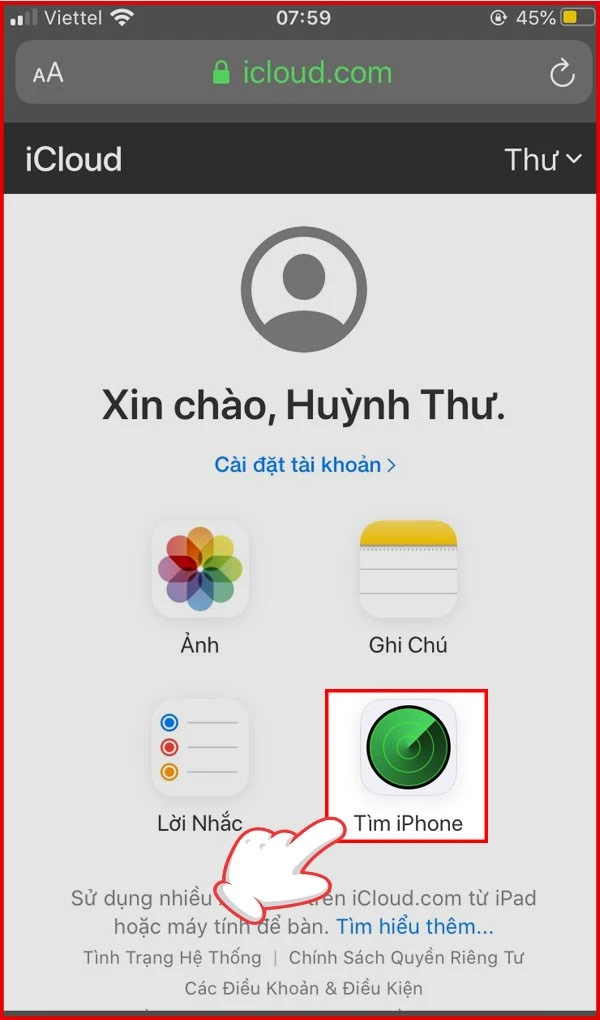 Hướng dẫn cách tìm iPhone bị mất bằng iCloud nhanh chóng và hiệu quả