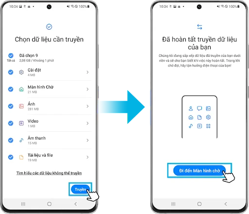 Cách chuyển dữ liệu từ Samsung sang Samsung với Smart Switch