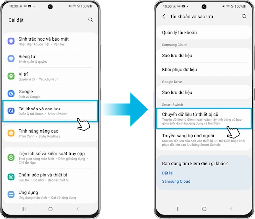Cách chuyển dữ liệu từ Samsung sang Samsung với Smart Switch