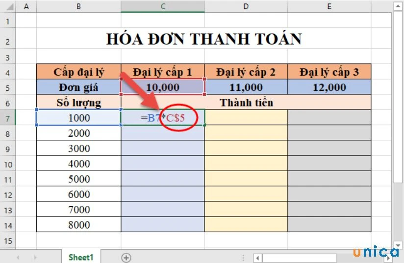 Hướng dẫn cách cố định hàm trong excel đơn giản, nhanh chóng