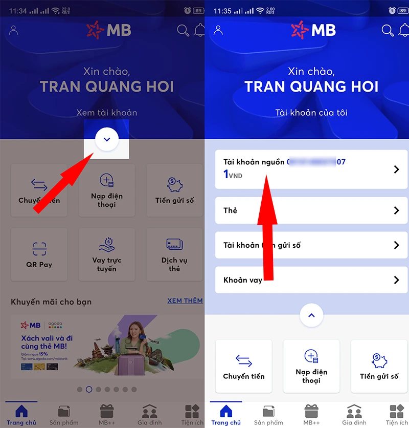 Hướng dẫn sử dụng ứng dụng MB Bank: Xem số dư, chuyển khoản miễn phí