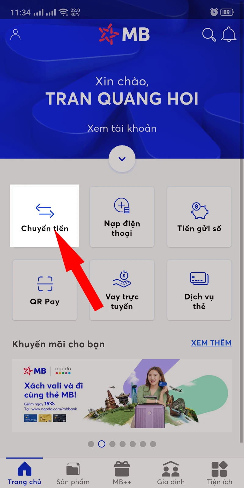 Hướng dẫn sử dụng ứng dụng MB Bank: Xem số dư, chuyển khoản miễn phí