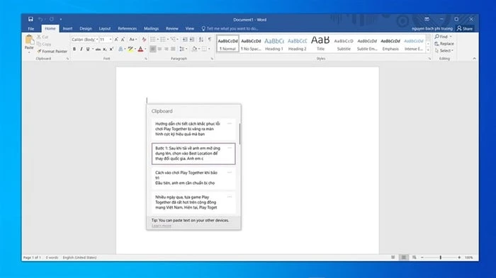 Bí quyết copy paste nhiều lần trong Word 2023 một cách nhanh chóng và tiện lợi
