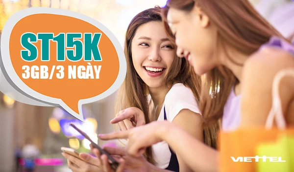 ST15K - Cách đăng ký gói 15k 3 ngày Viettel có 3 GB DATA