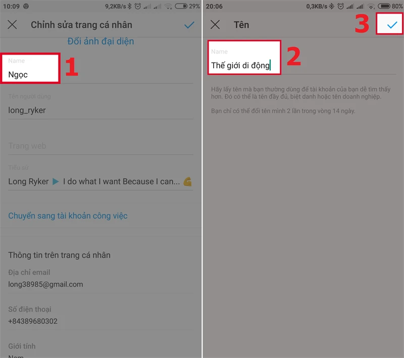 Cách đổi tên, số điện thoại, địa chỉ email trên Instagram đơn giản nhất
