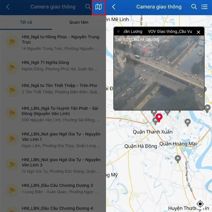 Xem nhanh camera giao thông ở Hà Nội qua điện thoại siêu dễ dàng