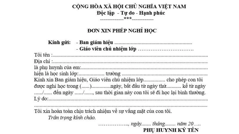 Cách viết đơn xin nghỉ học: Hướng dẫn chi tiết nhất