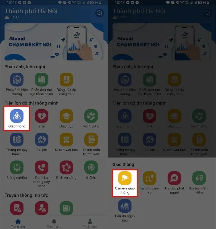 Xem nhanh camera giao thông ở Hà Nội qua điện thoại siêu dễ dàng