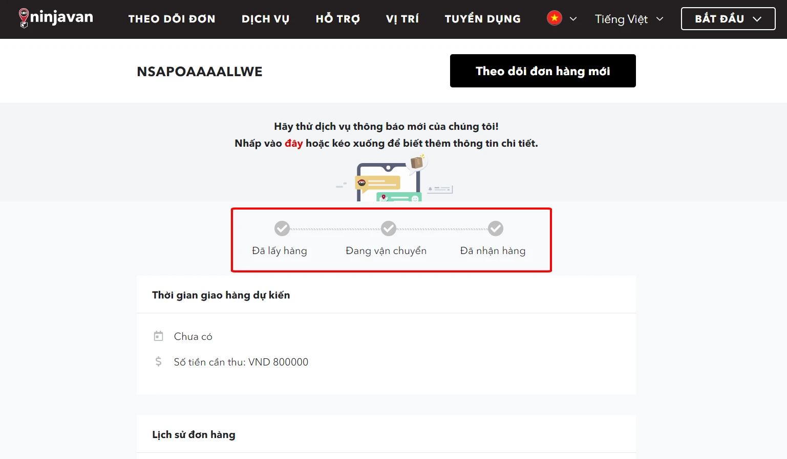 Cách tra cứu vận đơn Ninja Van, theo dõi đơn hàng Ninja Van dễ dàng nhất