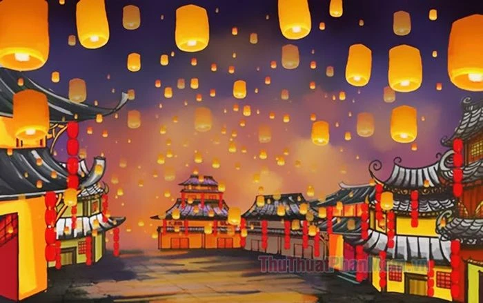 Vẽ Tranh Lễ Hội Hoa Đăng: Nét Đẹp Văn Hóa Châu Á