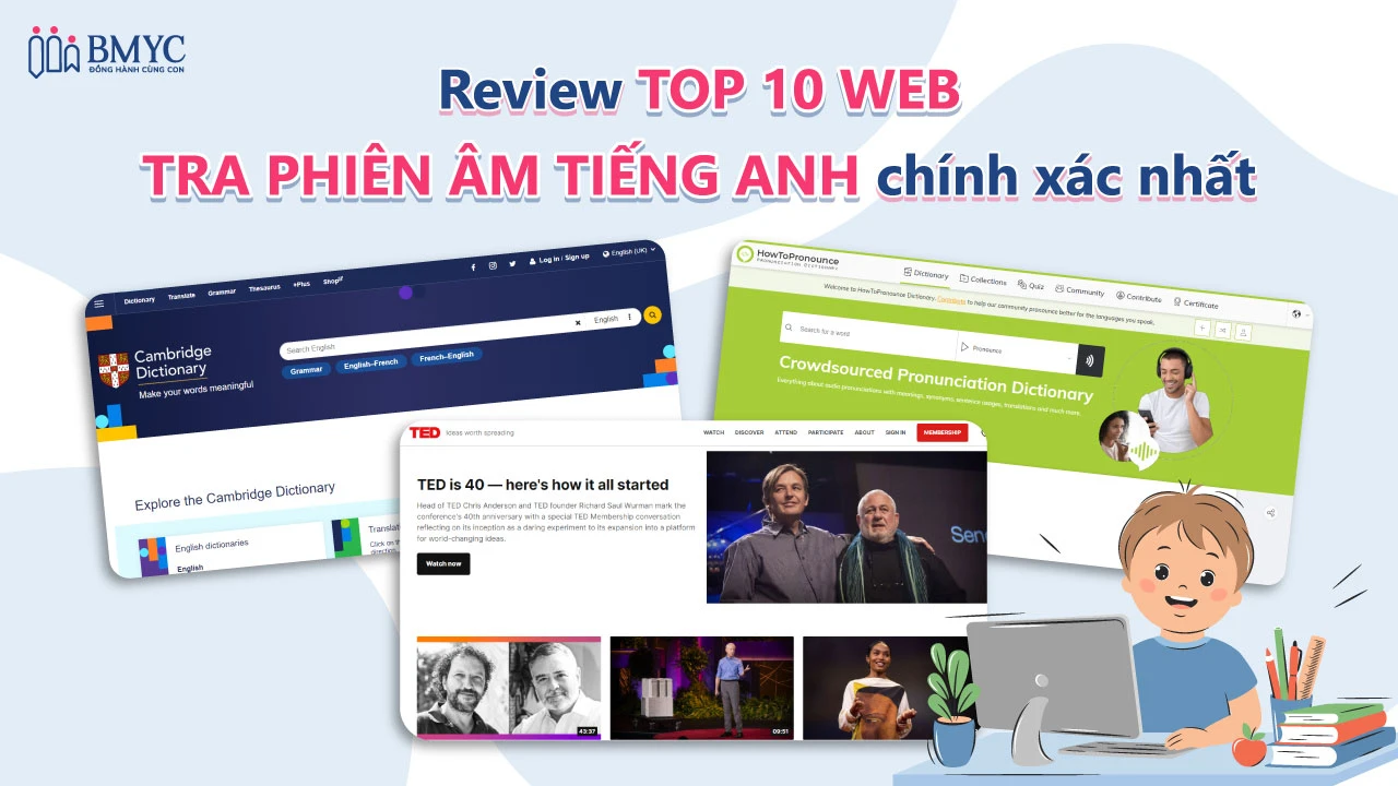 Review top 10 web tra phiên âm tiếng Anh chính xác nhất