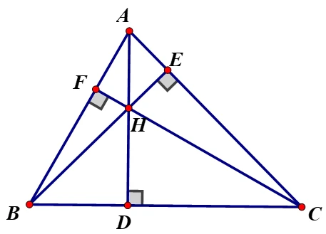 Tính chất của trực tâm trong tam giác: Lý thuyết và các dạng bài tập Ôn tập Toán lớp 7