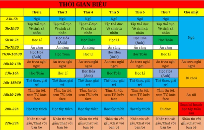 30+ mẫu trang trí thời khoá biểu đẹp, tạo hứng thú học tập