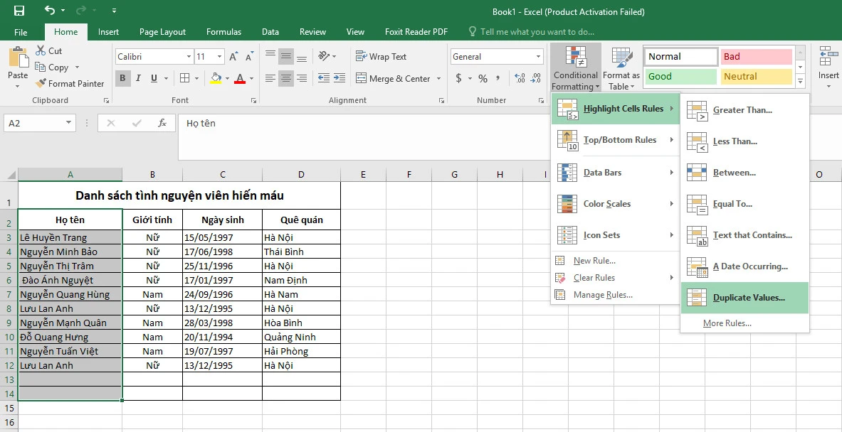 Cách tìm và kiểm tra dữ liệu trùng lặp trong Excel nhanh và chuẩn