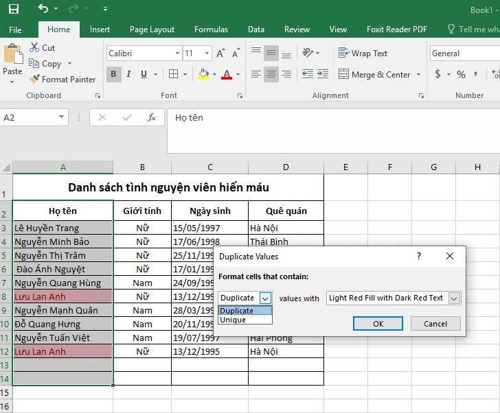 Cách tìm và kiểm tra dữ liệu trùng lặp trong Excel nhanh và chuẩn