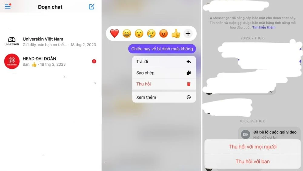 Cách thu hồi toàn bộ tin nhắn trên Messenger cả 2 bên