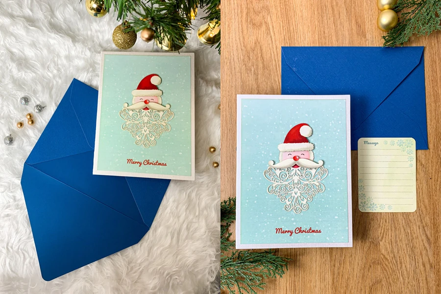 Thiệp 3D Ông già Noel cưỡi tuần lộc - Santa 3D Cards