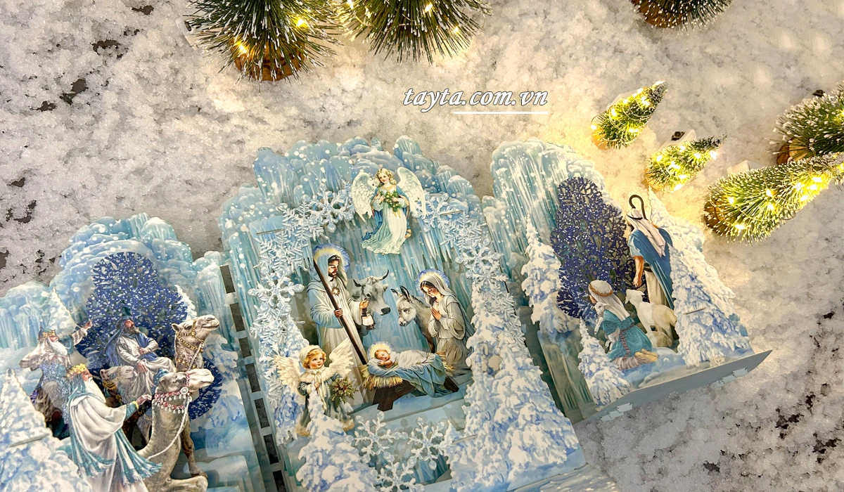 Thiệp 3D Ông già Noel cưỡi tuần lộc - Santa 3D Cards