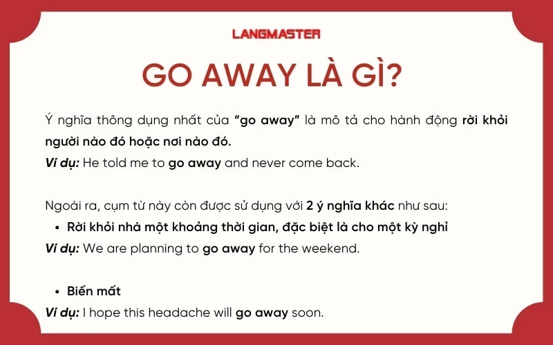 Hiểu rõ cụm động từ go away trong tiếng Anh