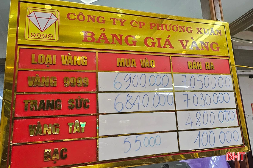 Giá vàng hôm nay tại Hà Tĩnh cập nhật mới nhất
