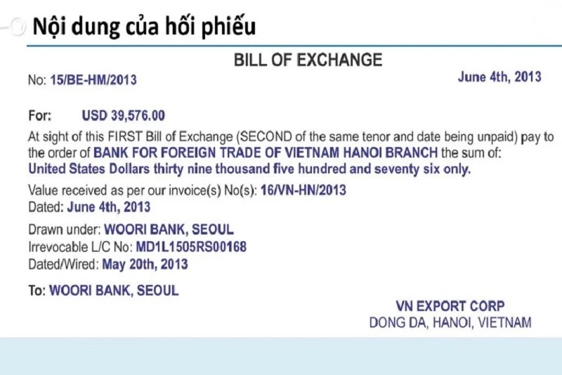 Hối phiếu trong giao dịch thương mại quốc tế